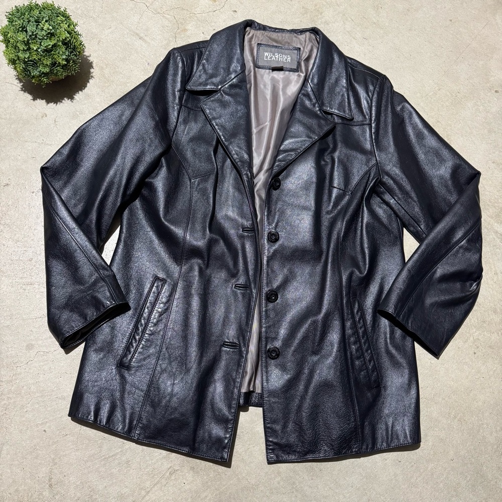 Wilson’s Black Leather Jacket Coat Women Size 1X Fall Winter Western Classic
